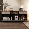FUFU&GAGA Gray Living Room Storage Cabinet 2 Doors 2 Drawers TV Console Special Flip Door Design - 2 of 4