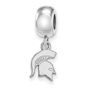 Black Bow Jewelry Sterling Silver Michigan State Spartans NCAA Bead Charm - 1 of 4
