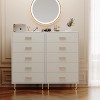 Garvee 5 Drawer Dresser for Bedroom, Modern Tall Dresser Organizer with Storage Drawers, Wooden Chests of Drawers for Bedroom, Entryway, Hallway,White - 3 of 4