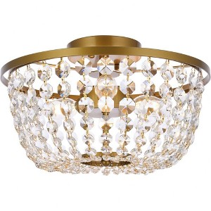 Elegant Lighting Cora 3 - Light Flush Mount in  Brass - 1 of 4