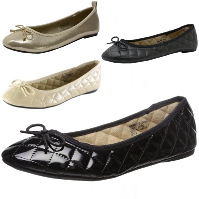 Alpine Swiss Women’s Aster Ballet Flats | Patent Leather Slip-On Shoes | Quilted Pillow Stitch | Rounded Toe | Everyday Comfortable Fashion Footwear