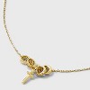 14K Gold Dipped Cubic Zirconia Rondelle Initial Necklace - A New Day™ Gold - 4 of 4
