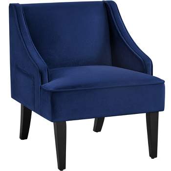 Yaheetech Modern Upholstered Armchair Velvet Accent Chair for Living Room Bedroom