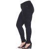 Women's Plus Size Super Stretch Black Denim - White Mark - 2 of 3