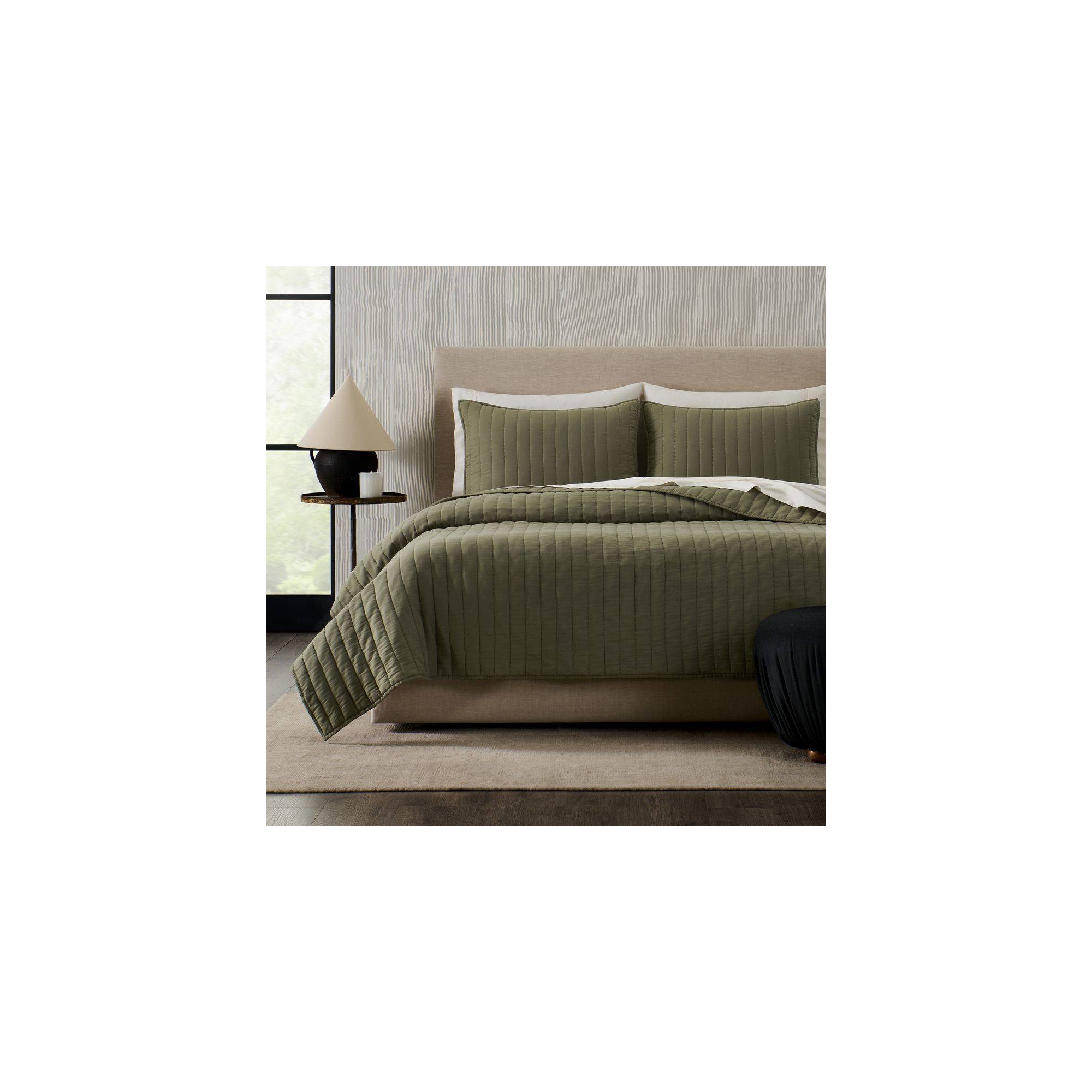 Jeremiah Brent Home 3pc Full/Queen Channel Rice Stitch Gauze Quilt Set Green