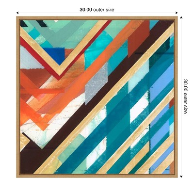 Amanti Art Zig Zag III by Bellissimo Art Canvas Wall Art Print Framed 30 x 30