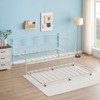 Homhougo Twin Rectangular Twin Metal Daybed with Trundle, Sofa Bed Frame with 6 Casters and Steel Slat Support White - 4 of 4