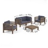 Christopher Knight Home Rachel Outdoor 5 Piece Acacia Wood Conversation Set with Coffee Table and Cushions - 3 of 4