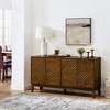 ORRD 60.5'' Walnut Fluted Buffet Cabinet with Geometric Pattern - 2 of 4