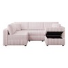 106.3" Acrylic Rabbit Plush U-Shaped Sectional Sofa, Hydraulic Ottoman, Storage - 4 of 4