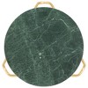 vidaXL Coffee Table Green 25.6"x25.6"x16.5" Real Stone with Marble Texture - 2 of 4