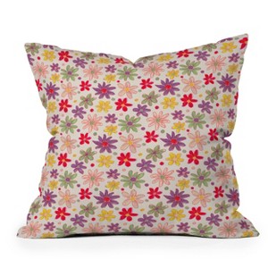 16"x16" Laura Jane Kirton Retro Daisies Dots Square Throw Pillow Orange - Deny Designs - 1 of 4