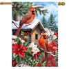 Briarwood Lane Winter House Flag 40x28 For Outdoor Cardinals and Poinsettias For Winter House Flag - 2 of 4