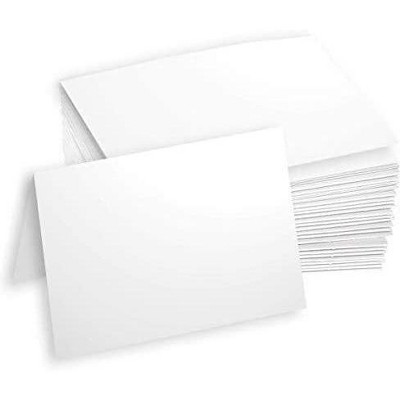 Hamilco White Cardstock Paper Blank Note Cards 5.5" x 8.5" folded 100 Pack