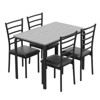 Dining Table for 4,Small Table & Chairs Set of 5,Square Dinner Table Set,with 4 Upholstered Chairs,5 Pcs Kitchen & Dining Room Sets for Small Space - 2 of 4