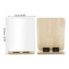 Unique Bargains Square Desktop Cosmetic Mirror Wood Color 1 Pc - 2 of 3