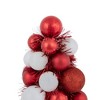 Northlight 3-Finish Shatterproof Ball Christmas Tree with Tinsel - 15.75" - Red and White - image 4 of 4