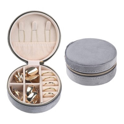 Unique Bargains Travel Gifts Small Portable Plush Velvet Jewelry Organizer