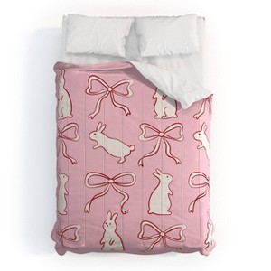 Deny Designs 3pc Queen thespacehouse Ribbon Bows and Bunnies Comforter and Sham Set Red - 1 of 4