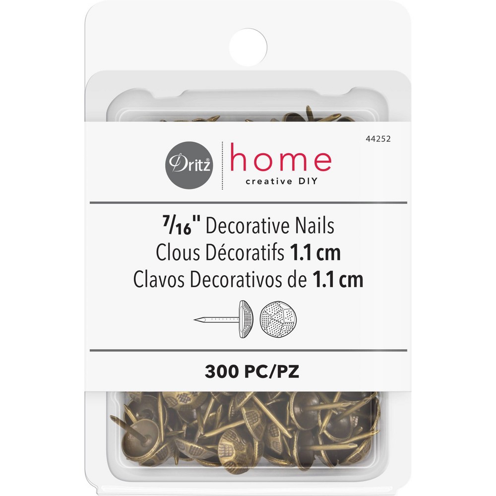 Photos - Accessory Dritz 300ct Home Hammered Decorative Nails 7/16" Antique Brass