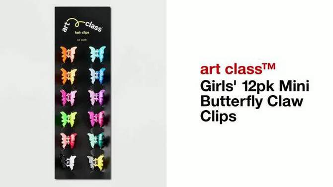 Girls&#39; 12pk Mini Butterfly Claw Clips - art class&#8482;, 2 of 6, play video