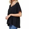 Women's Textured Babydoll Top - Plus Size - entro - 3 of 4