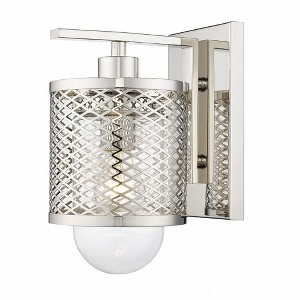 Kipton Industrial Modern Matte Black Wall Sconce - 1 Light, Dimmable, Damp Rated - 1 of 4