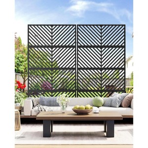 CuisinSmart Metal Privacy Screen Outdoor Privacy Screen Freestanding, Outdoor Privacy Fence Panels for Patio Lawn Deck, Decorative Privacy Fence - 1 of 4