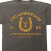 Yellowstone Dutton Ranch Horseshoe Logo Adult Pepper Black Crew Neck Short Sleeve T-shirt - 2 of 3