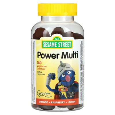 Webber Naturals Sesame Street, Power Multi Gummies, Orange, Raspberry, Lemon, 180 Vegetarian Gummies