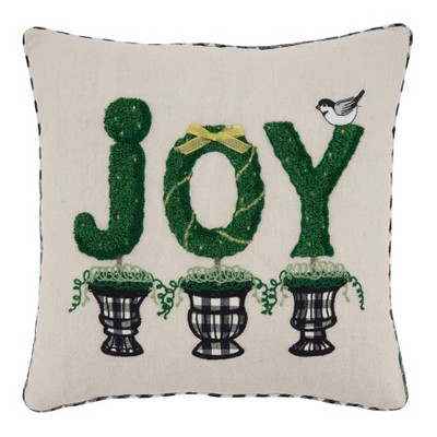 Topiary Joy Poly Filled Throw Pillow - Saro Lifestyle