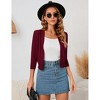 Clearlove Women's 3/4 Sleeve Open Front Cropped Cardigan Sweater Lightweight Knit Short Shrugs - 3 of 4
