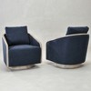 KINWELL 30" Wide Fabric Upholstered Swivel Barrel Accent Armchair,Set of 2 - 4 of 4