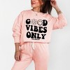 Simply Sage Market S.W.Smiley Good Vibes Only Smiley Face Lightweight Garment Dyed Sweatshirt - 2 of 4