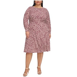 Jessica Howard Womens Printed Fit & Flare Dress, Purple, 18W - 1 of 1