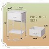 GALAXHERO Nightstand with Charging Station, 25" Bedside Table with Fabric Drawer and Open Shelf, 2-Tier Small End Table for Bedroom - 3 of 4