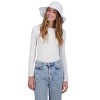 Laundry By Shelli Segal Women's Straw Cloche Hat with Folded Back Bow - Crochet Hat For Women - 4 of 4