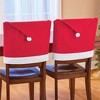 Collections Etc Festive Santa Hat Design Holiday Chair Backs - Set of 2 DINING - 2 of 3
