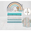 Bacati - Jungle Safari Boys Aqua/Orange Muslin 6 pc Crib Bedding Set with Crib Musical Mobile - 2 of 4