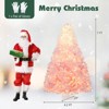 Costway 7 FT Artificial Christmas Tree with 350 Warm White LED Lights, 8 Lighting Modes & Folding Metal Stand White & Pink - 4 of 4