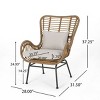 Set of 2 Modern Wicker Accent Arm Chairs with Cushions, Indoor/Outdoor Lounge Chairs for Patio, Balcony, or Sunroom – The Pop Home - 4 of 4