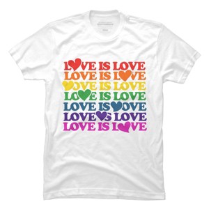 Design By BybbSnugg Humans Love is Love Rainbow Pride Repeat By BybbSnugg BubbSnugg T-Shirt - 1 of 4