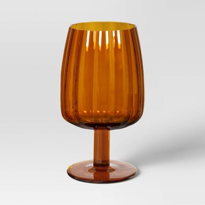 16.2 fl oz Wine Glass Amber - Threshold™