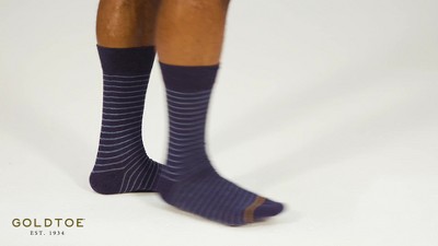 TOETOE Unisex Essential Striped Mid Calf Socks - Pond Green