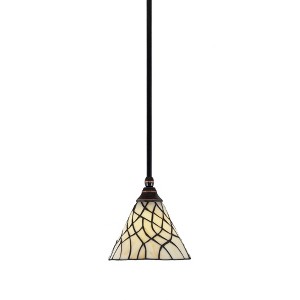 Toltec Lighting Any 1 - Light Pendant in  Black Copper with 7" Sandhill Art Glass Shade - 1 of 1