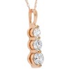 Pompeii3 3/4 ct Three Stone Past Present Future 3 Diamond Pendant 14k Rose gold - 2 of 3