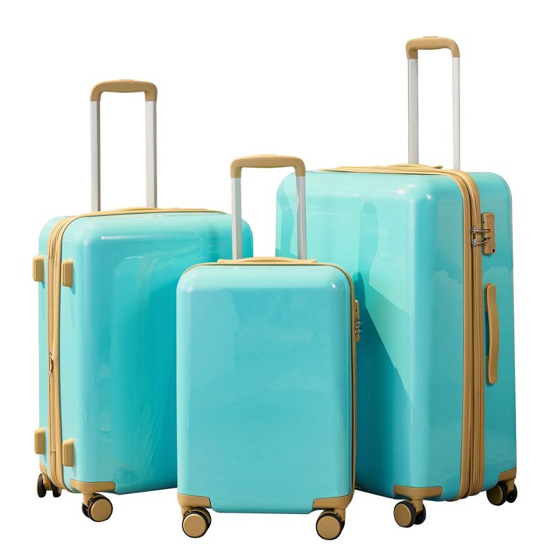3pc Luggage Sets,  Expandable Hardshell Spinner Lightweight Gradient Suitcase with TSA Lock 20''/24''/28'' 4M -ModernLuxe, 1 of 13