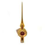 Golden Bell Collection 12.75" Gold Finial With Reflector Treetopper Christmas  -  Tree Toppers
