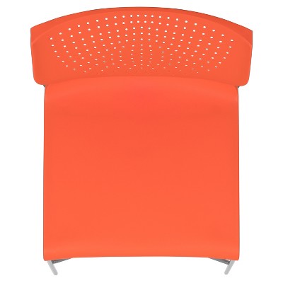 Everleigh Orange Full Back Ergonomic Stack Chair with Gray Metal Frame