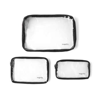 baggallini Clear Travel Pouches 3 Piece Set Cosmetic Toiletry Bags